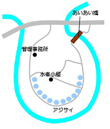 アジサイ植栽地点の地図